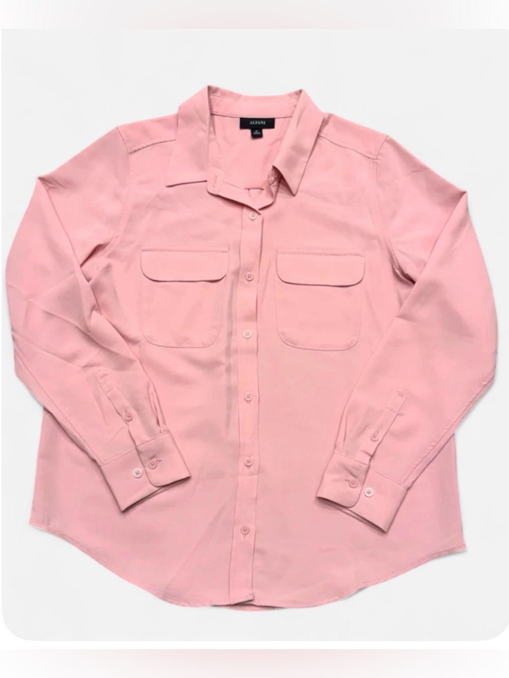 Alfani Pink Button Down Shirt Size Medium 8-10 New Without Tags Reg. $56